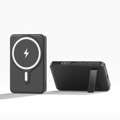 Universal Magnetic Portable Phone Charger 5000mAh Black Foldable Power Bank