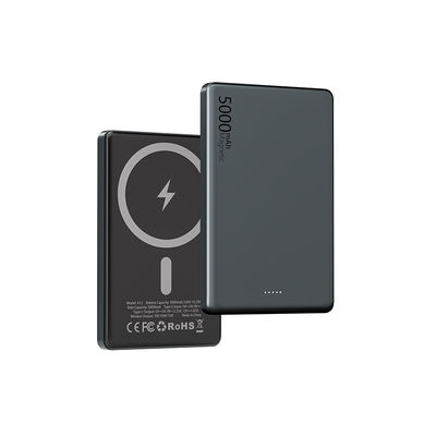 Ultra Slim Powerbank Wireless Charging 5000mAh With Abs Pc Type C 5V/2.4A Output