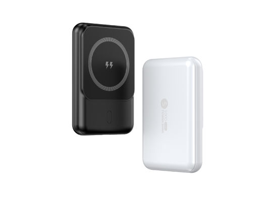 Wireless Magnet Power Bank 5000mah Li Polymer Battery Charging 12V-1.67A Output Fireproof ABS PC