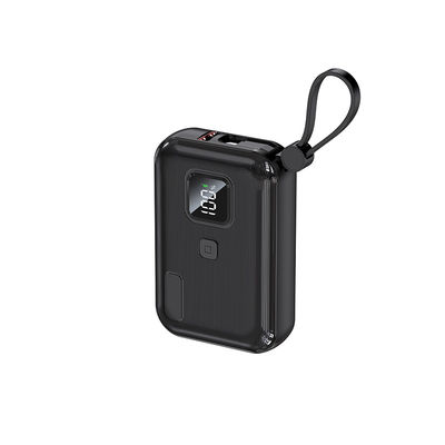 Good price Black / White Mini Power Bank Built In Charging Cable / LED Indicator Lights online
