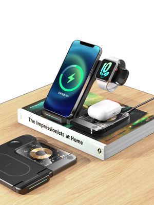 Good price Compact Size 3 In 1 Wireless Charger Station / Pad W/ Type C Cable online