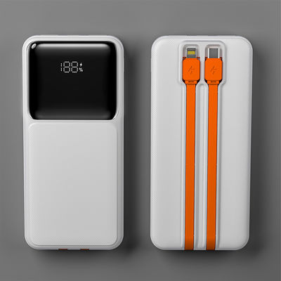 Good price Compact Built In Cable Power Bank White Portable Powerbank Overcharge Protection online
